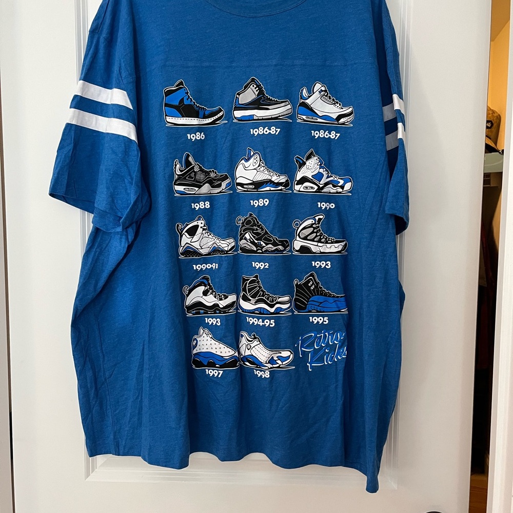 Blue Graphic T-Shirt with Sneaker Design